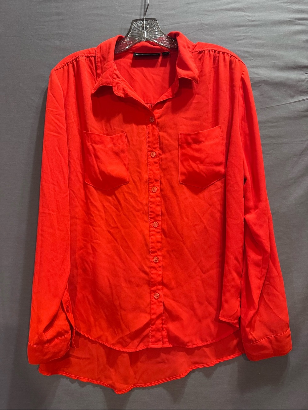 New York & Company Bright Red Button-Down Shirt
